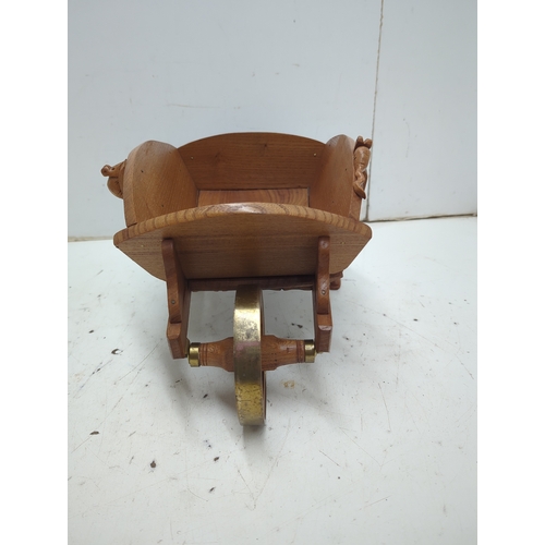 1 - Oak Decorative Hand Crafted Wheelbarrow