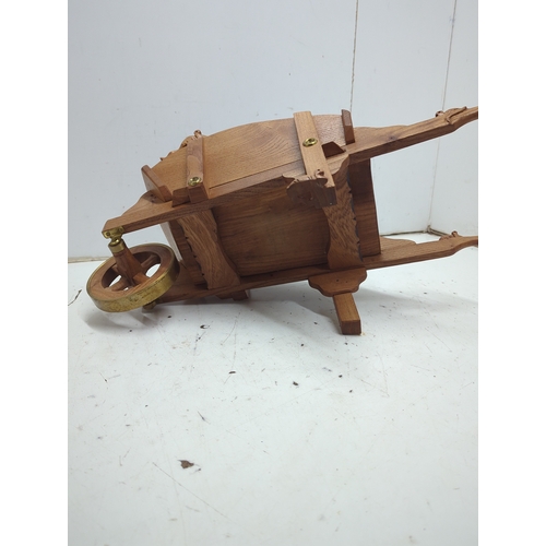 1 - Oak Decorative Hand Crafted Wheelbarrow