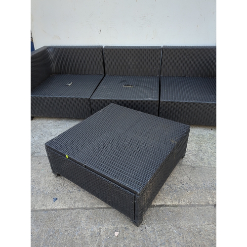 111 - Black Rattan Outdoor Sofa Set