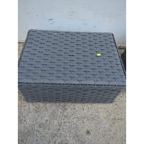 112 - Grey Rattan Storage Boxes