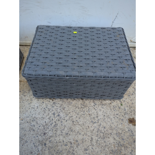 112 - Grey Rattan Storage Boxes