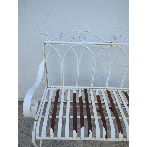 119 - White Metal Outdoor Folding Garden Bench