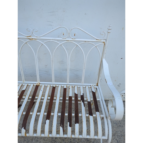 119 - White Metal Outdoor Folding Garden Bench