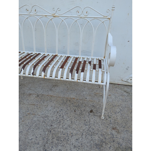 119 - White Metal Outdoor Folding Garden Bench