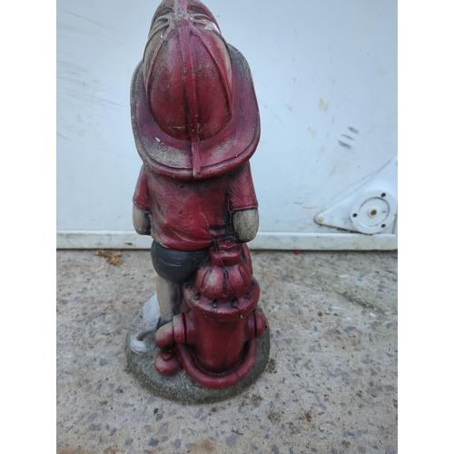 126 - Firefighter Garden Ornament with Dog