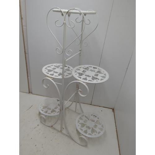 14 - White Metal Plant Stand Display Rack
