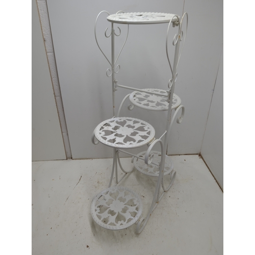 14 - White Metal Plant Stand Display Rack