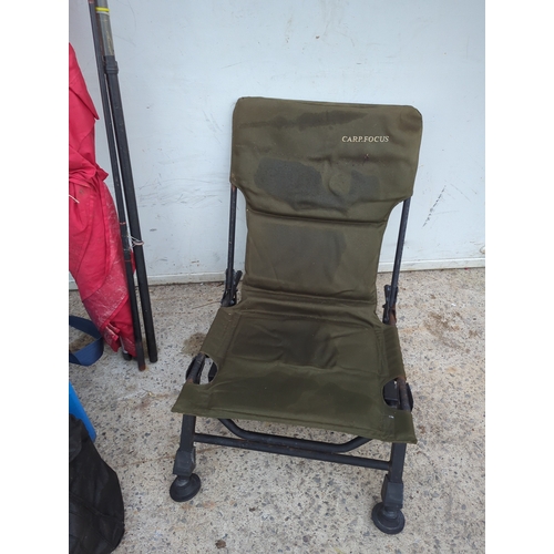 145 - Carp Focus Fishing Chair and Gear Set