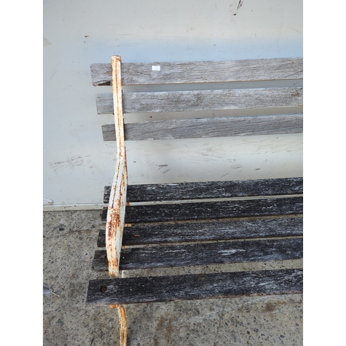 41 - Cast Iron and Oak Garden Bench Frame