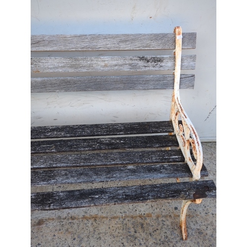 41 - Cast Iron and Oak Garden Bench Frame