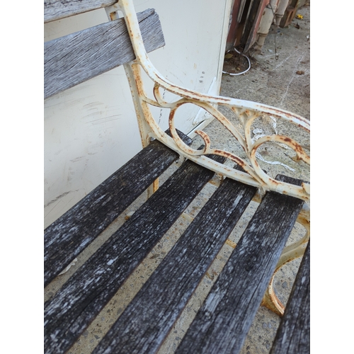 41 - Cast Iron and Oak Garden Bench Frame