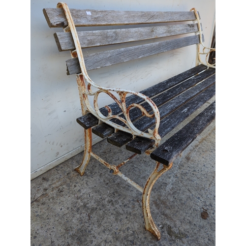 41 - Cast Iron and Oak Garden Bench Frame