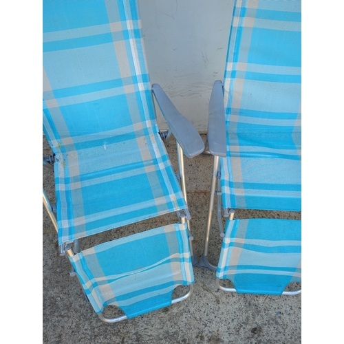 52 - Blue Reclining Sun Loungers