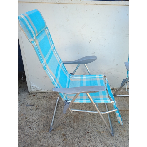 52 - Blue Reclining Sun Loungers
