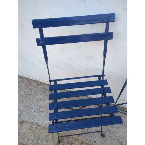 75 - Blue Metal Folding Chairs