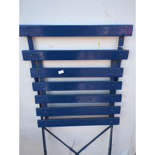75 - Blue Metal Folding Chairs