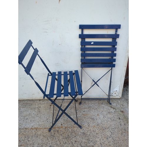 75 - Blue Metal Folding Chairs