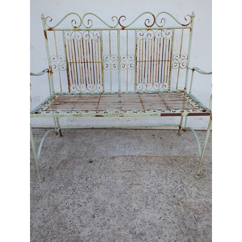 76 - Vintage Metal Folding Garden Bench