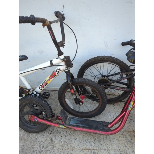 78 - Universal Kids BMX Bicycle and Scooter Set