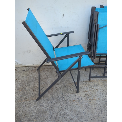 85 - Blue Folding Outdoor Chair Set