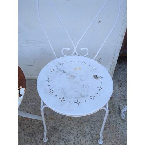 87 - White Metal Bistro Set