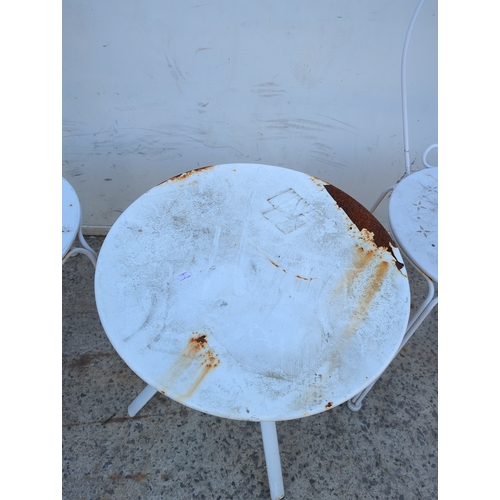87 - White Metal Bistro Set