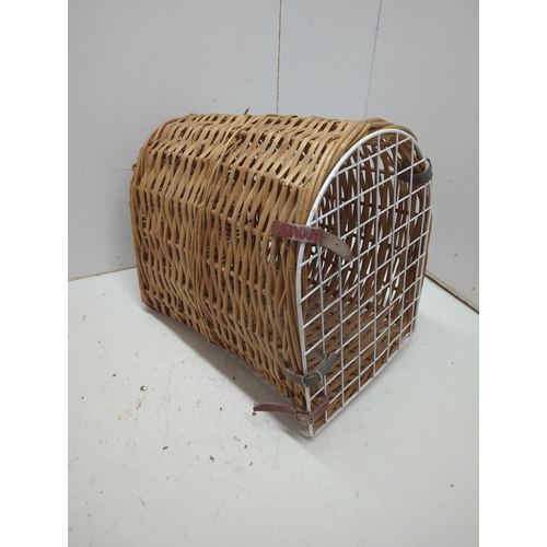 216 - Wicker Pet Carrier with metal gate