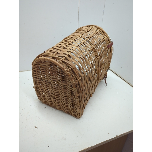 216 - Wicker Pet Carrier with metal gate