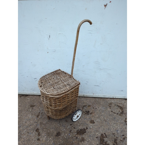 125 - Wicker Garden Trolley Basket