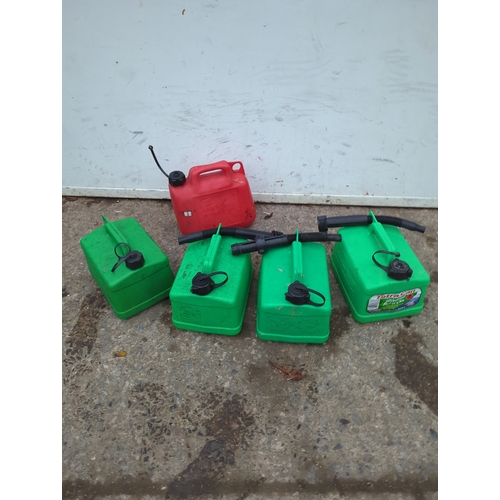 131 - Lot of 5 Tetra Can Unleaded Petrol Cans