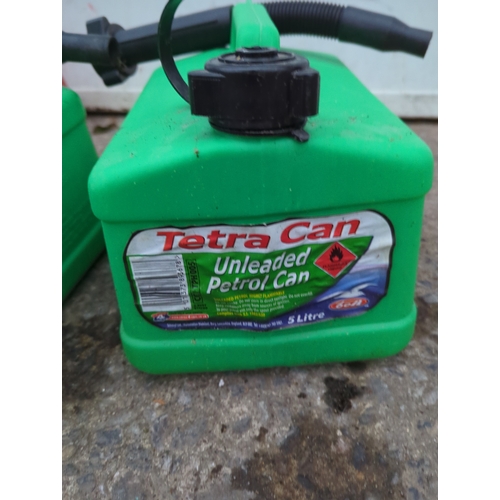 131 - Lot of 5 Tetra Can Unleaded Petrol Cans
