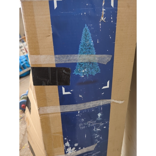 133 - Argos 8ft Green Christmas Tree with Decorations