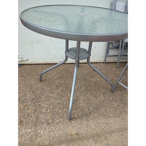 136 - Lot of Folding Chairs and Glass Table