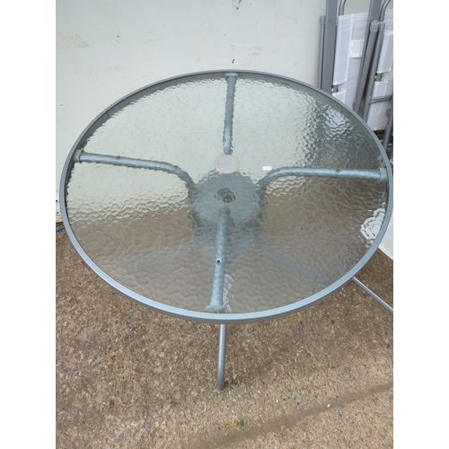 136 - Lot of Folding Chairs and Glass Table