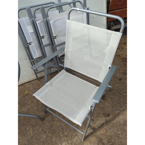 136 - Lot of Folding Chairs and Glass Table