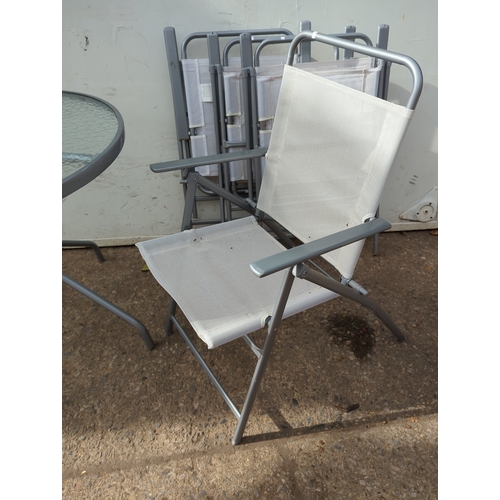 136 - Lot of Folding Chairs and Glass Table