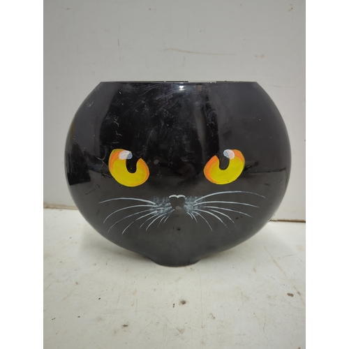 144 - Hand-painted Cat Planter