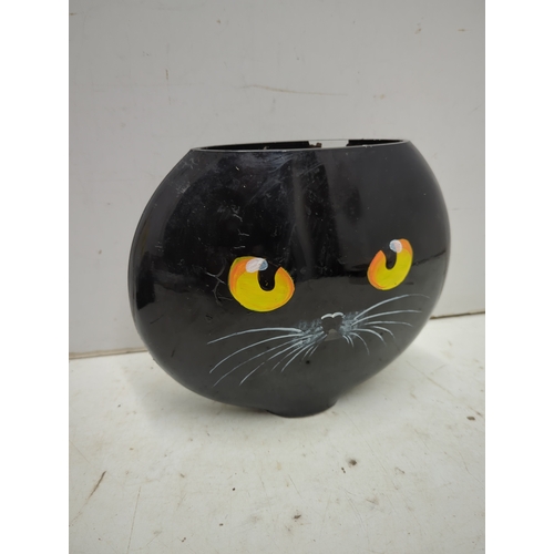 144 - Hand-painted Cat Planter