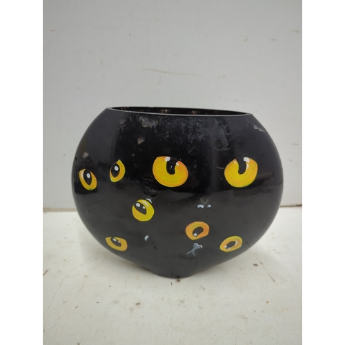 144 - Hand-painted Cat Planter