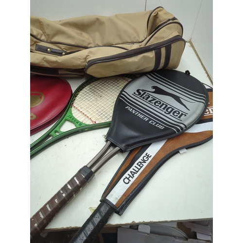 226 - Slazenger Panther Club & Jaguar Tennis Rackets with Covers