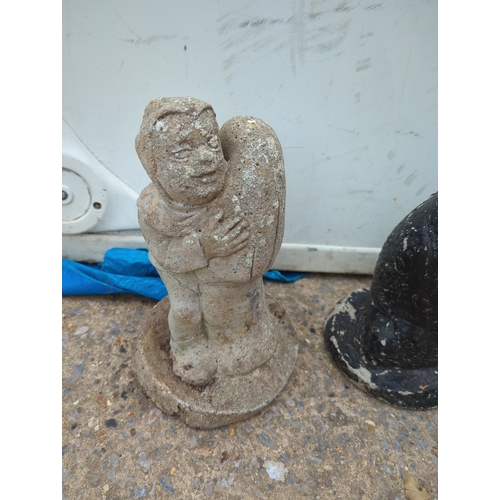 283 - Selection of Garden Statues including Owl and Figure