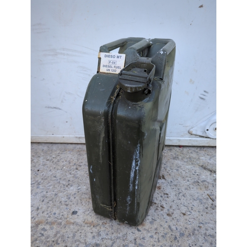 156 - Green Metal Gerry Can for Diesel Fuel