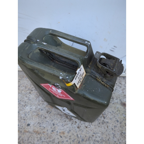 156 - Green Metal Gerry Can for Diesel Fuel