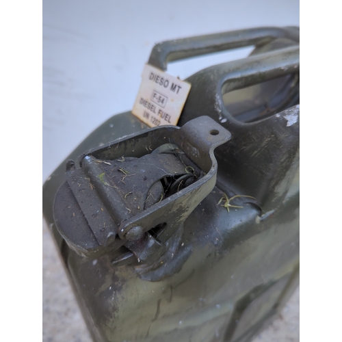156 - Green Metal Gerry Can for Diesel Fuel