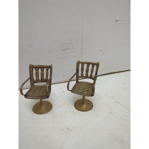 Lot of 4 Brass Miniature Chairs