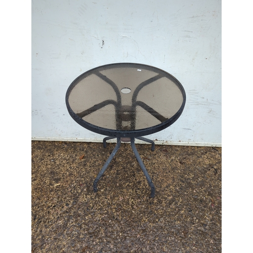 134 - Round Glass Patio Table