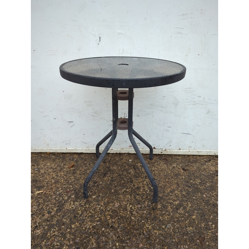 134 - Round Glass Patio Table