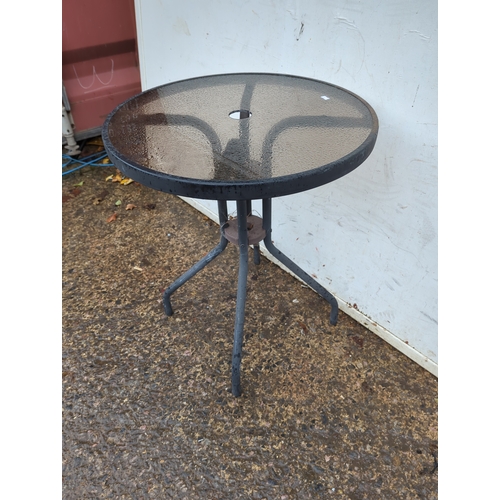134 - Round Glass Patio Table
