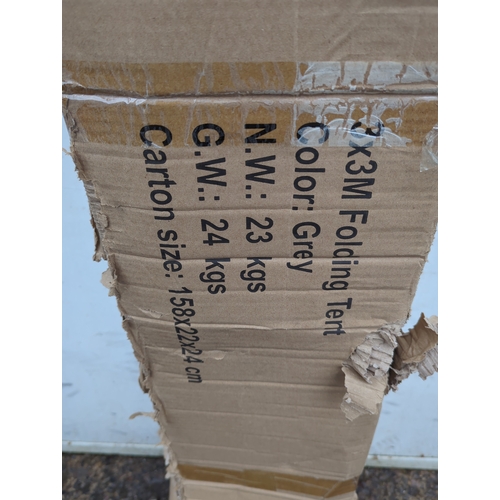 143 - 3x3M Grey Folding Tent