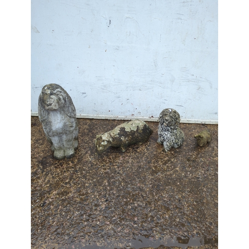 151 - Selection of Concrete Garden Animal Ornaments